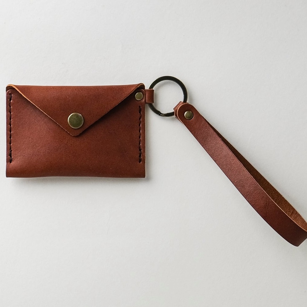 Leather wallet wristlet